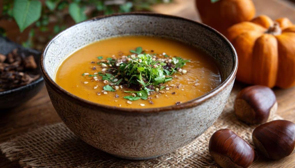 Velouté de potimarron aux châtaignes