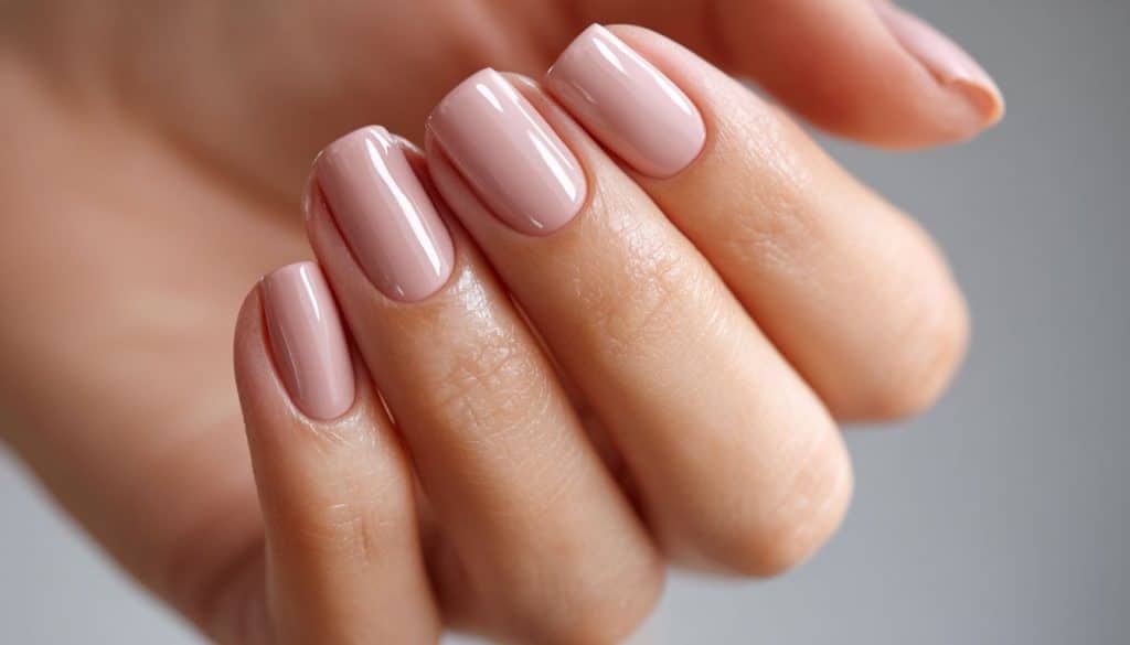 une main avec du vernis semi-permanent sur les ongles