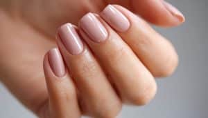 une main avec du vernis semi-permanent sur les ongles